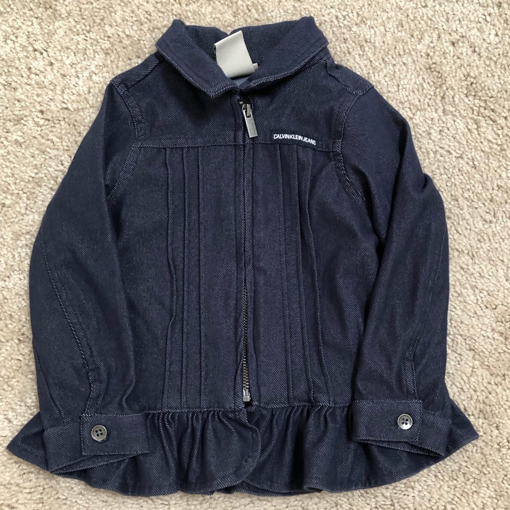 Baby toddler girls denim zipper stretch jacket